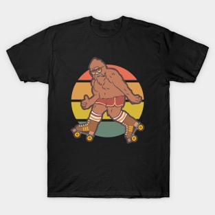 Retro Bigfoot Roller Skating T-Shirt